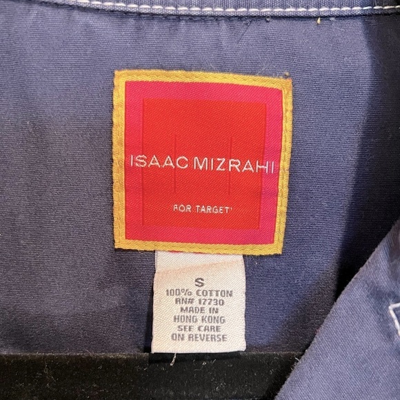 091. Isaac Mizrahi Womens Blazer Overcoat Blue Long Sleeve Button Down Jacket S - Picture 4 of 6